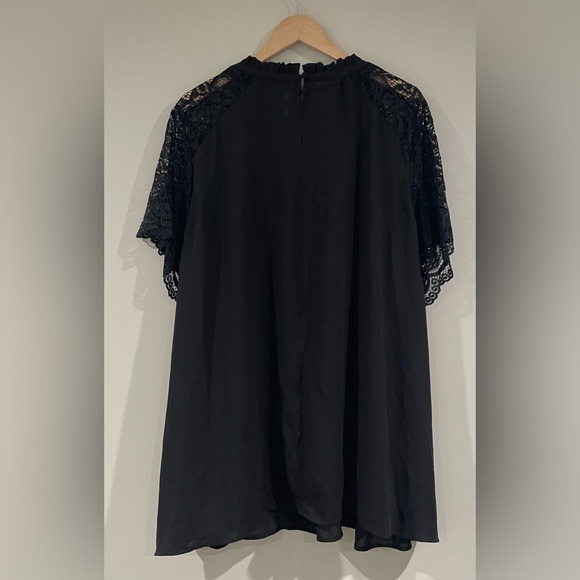NWT Torrid Black Georgette Lace Trim Blouse Gothic Victorian Plus Size 4X/26W - Picture 9 of 11